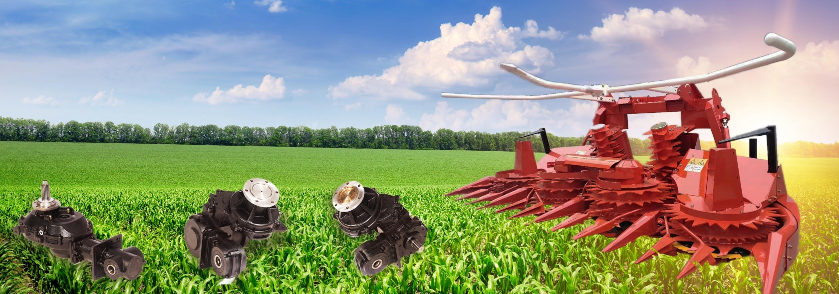 High Quality Forage Harvester Speed Reducer square Round Gear Drive Gearbox for Double Disc Silage Machine Tariff-free