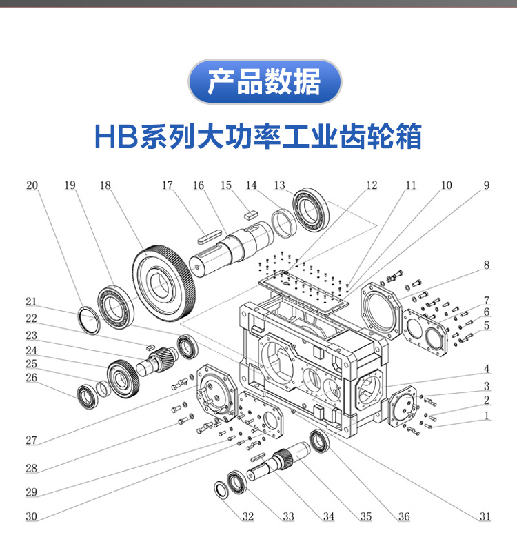 Vietnam Factory Helical Pv Same Design Hb Series Bucket Elevator Gearbox for Ball Mill