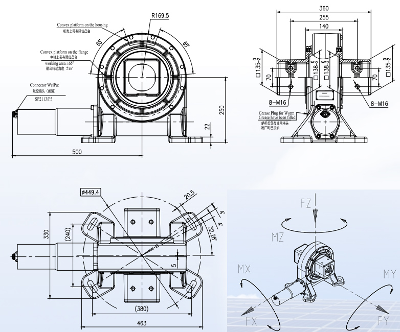 Tariff-free JV9 Series Ratio 61:1 Worm Gear Planetary Motor Solar Energy Panel Tracking Slewing Drive Gearbox Reducer