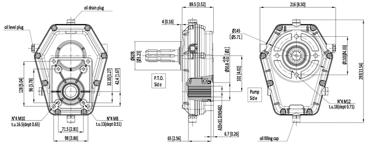 Tariff-free KM7002 Series Tractor Aluminium Multipliter Gearbox PTO Speed Increaser for Hydraulic Pump