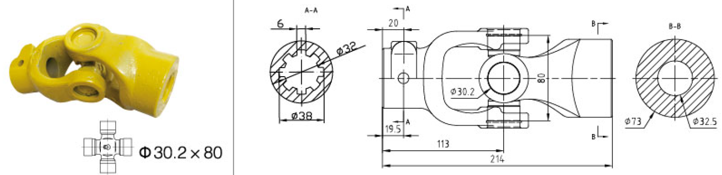 Vietnam  Good Quality Customized Pto Drive Part C20 Single Shaft Coupling for Sale Tariff-free