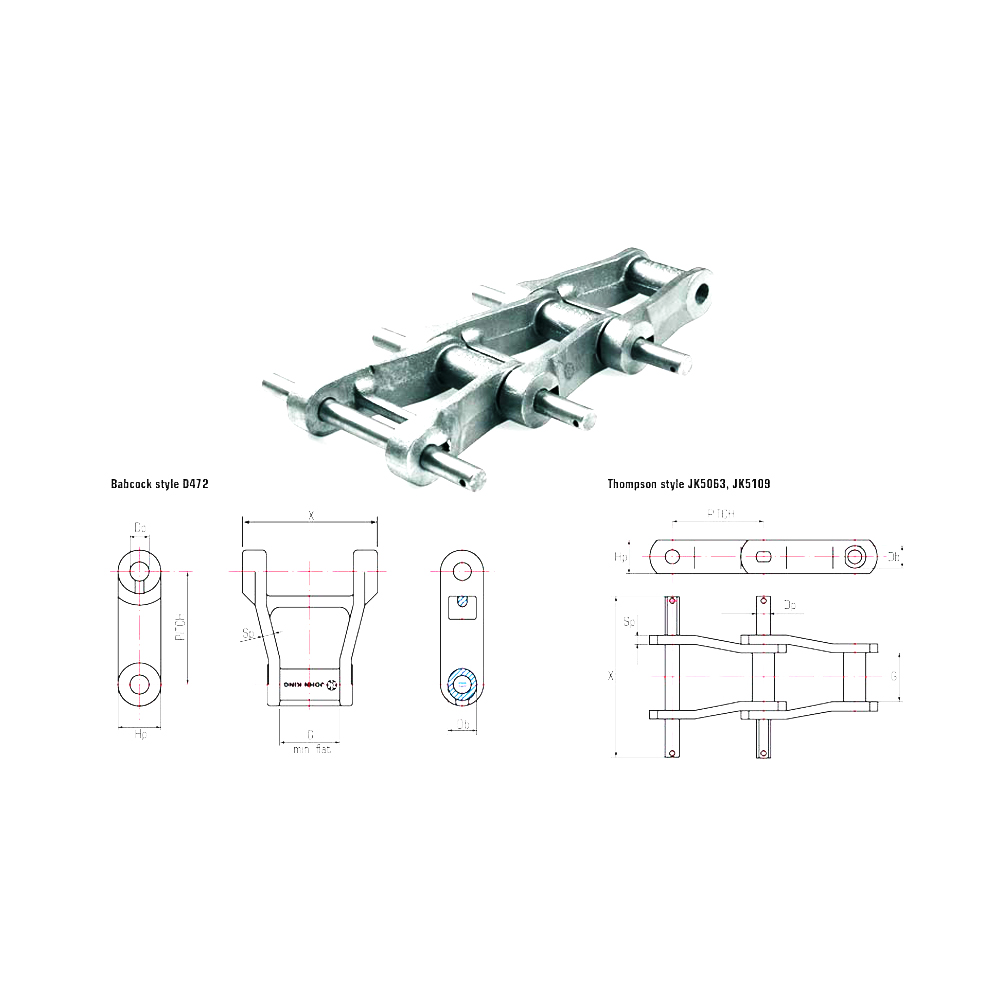 High Quality Babcock Style D472 Thompson Jk5063 Jk5109 Boiler Moving Grate Chains Tariff-Free Made in Vietnam