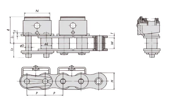 Tariff-free Conveyor Stainless Steel Film Gripper Chains Made in Vietnam