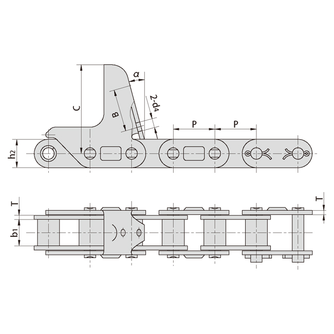 Vietnam-Made CA627-M40A Agricultural Steel Conveyor Chains for Transmission Including Models CA627-CPEF7 CA627-CPEF11