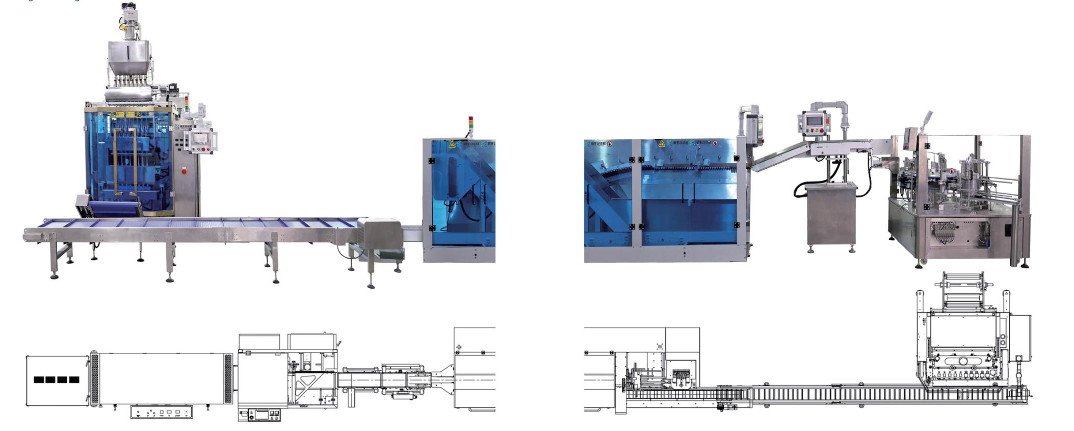 Fully Automatic Multi-row Bagging Packing and Carton Wrapping Film Machine for Particle Powder Liquid Products Made in Vietnam