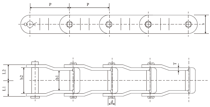 Tariff-free Wholesale Price Customized 667X Stainless Steel Pintle Chain for Snowplow With 57.15mm Pitch Made in Vietnam