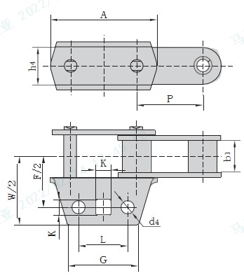 Vietnam-Made CA557F3 Steel Conveyor Chains for Agriculture Tariff-Free Transmission Chains with F3 Attachments