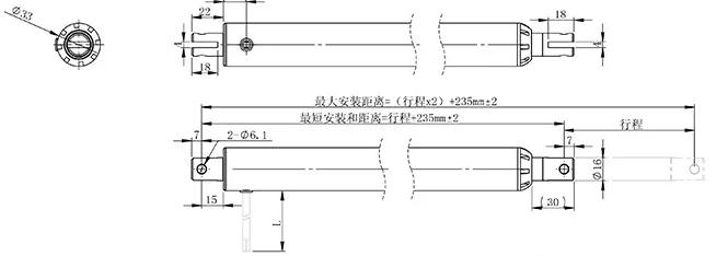TA-01-33 Pen Type 600mm Electric Push Rod Linear Actuator 12/24v Tariff-free Made in Vietnam