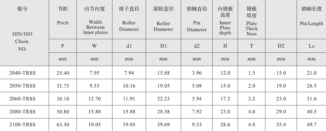 Tariff-free 2100-TRSS Short Double Pitch Top Stainless Roller Chain  Made in Vietnam