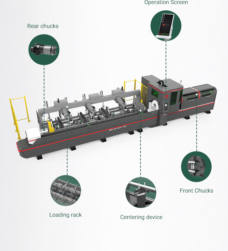 High Precision Big Diameter Hollow square Tube 6000w Three-chuck Laser Pipe Cutting Machine Tariff-free Made in Vietnam