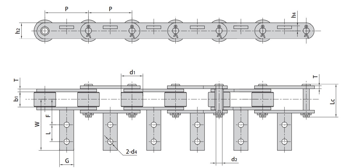 Tariff-free Sell Well New Type P76.2F30 Tobacco Conveyor Chains Made in Vietnam