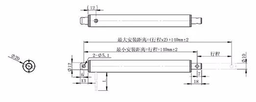 TA-01-20 Pen Type 400mm Electric Push Rod Linear Actuator Vietnam Factory