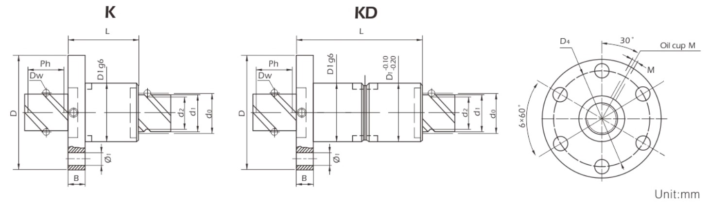 Exquisite Structure Manufacturing K.KD Series Ball Screw With High Speed Tariff-free Made in Vietnam