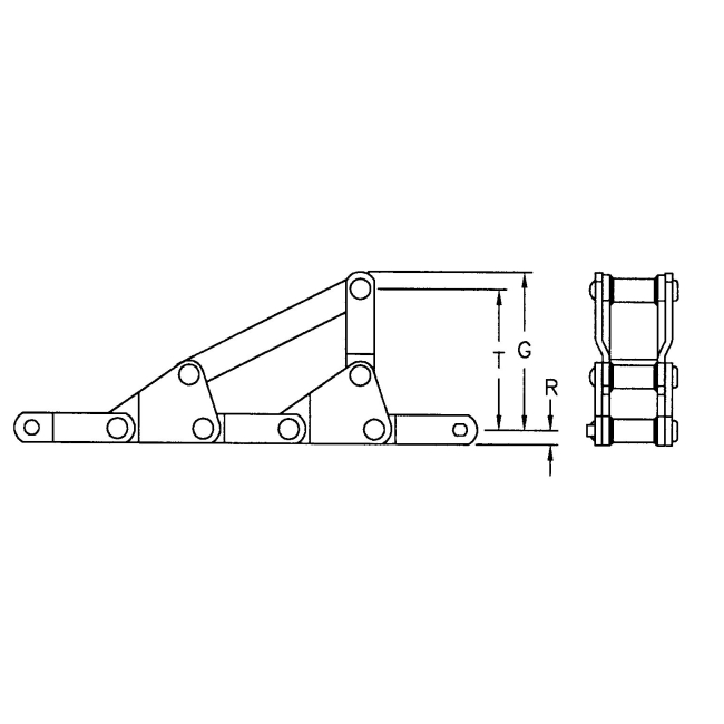 Vietnam-Made WH132 Welded Steel Mill Chain Tariff-Free Transmission Chains with Side Lift Attachment