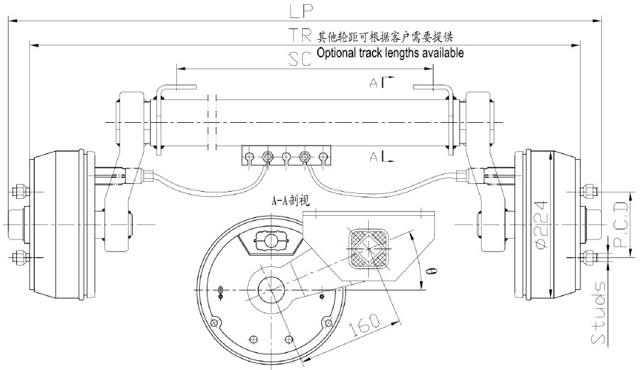 Trailer With Mechanical Brake Series FANGX0.75F4 FANGX1.5F4 FANGX1.8F4 Torsion Axle Made in Vietnam