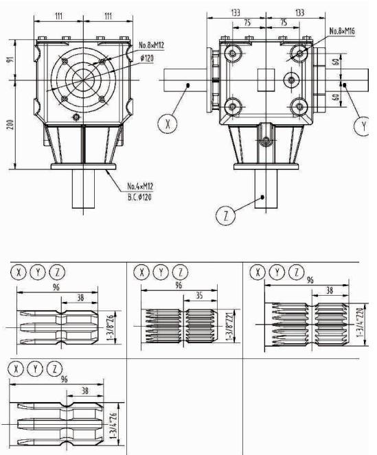 Agricultural T92 Series 163HP Gearbox for Rotary Mower Bales Shredders Tariff-Free Product