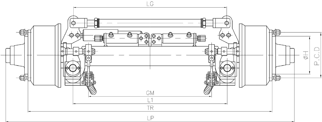 FSSA24F10-1840 FSSA24F10-2150 FSSA24F10-1888 Heavy Duty Series Trailer Self-Steering Axle Tariff-free