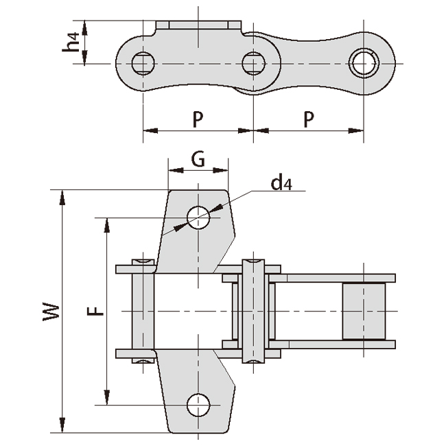 Tariff-free P41.3K1 Agricultural Steel Conveyor Roller Chains With Attachment Made in Vietnam