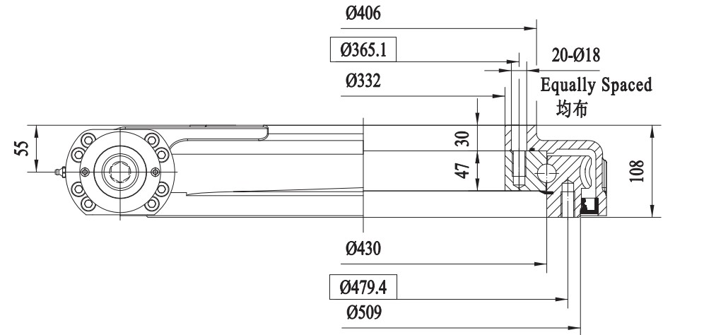 Vietnam Factory FWA Series FWA17 Reducer Slewing Drive for Construction Machinery