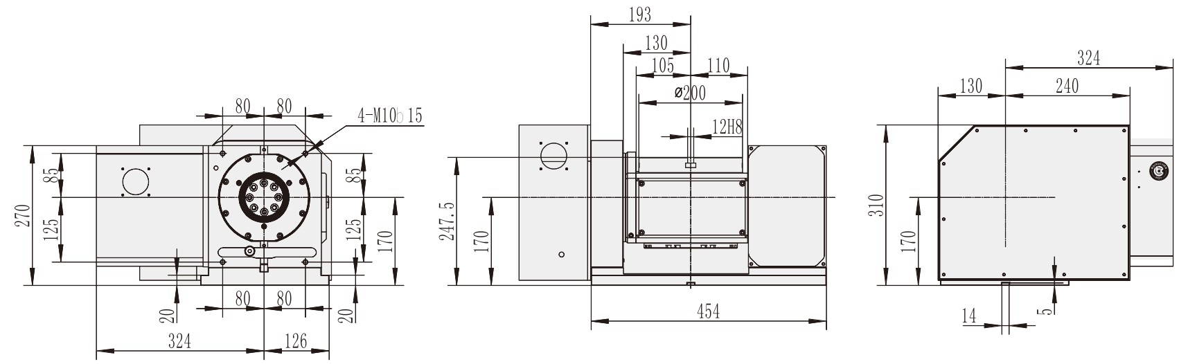 WT-S200 Machine Machining Center Parts Turntable Rotary Table for CNC Machinery Tariff-free Vietnam Factory