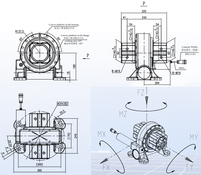 Vietnam Factory JM8S Series Ratio 391:1 Worm Gear Planetary Motor Slewing Drive Gearbox Reducer for Solar Energy Tracking