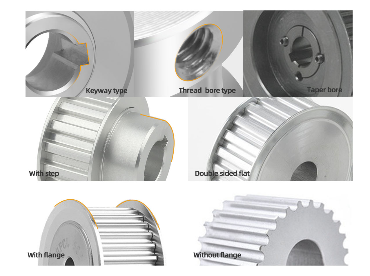 Vietnam Cnc Tooth Steel Aluminum Synchronous Drive Taper Lock Bush Pilot Bore Metric Pitch XL Htd Gt2 Timing Belt Pulleys