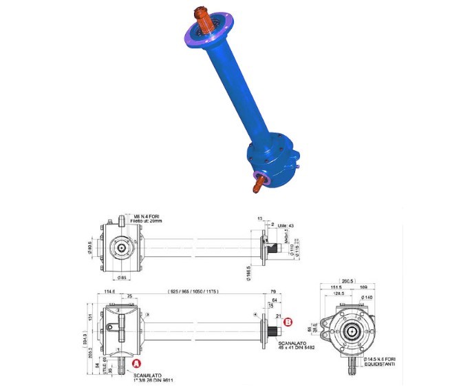 Agricultural 90 Degree Farm Pto Right Angle Tractor Slasher Combined Tiller Rotary Cultivators Gearbox Made in Vietnam
