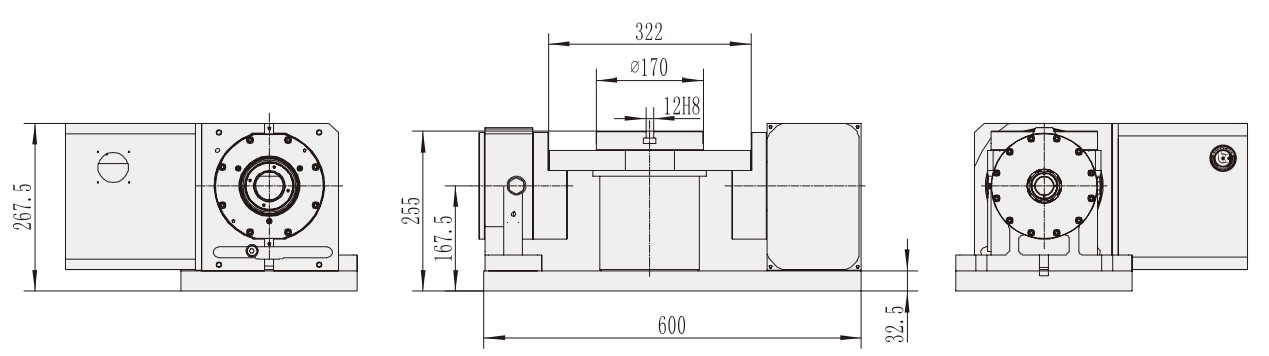 RTS-170 CNC Machining Center Turntable Rotary Table Milling Machine Parts Made in Vietnam Tariff-Free