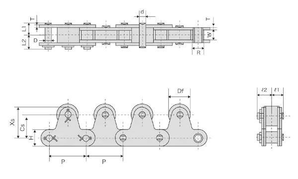 Stainless Steel Double Pitch Conveyor Chains Top Rollers Alloy Material Tariff-Free Drive Farm Construction Made Vietnam
