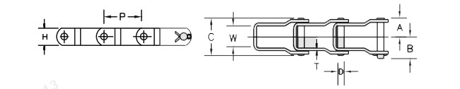 Steel Pintle Chain for Transmission Made Vietnam Models AL662 AL662H AL667H AL667X AL667K AL667XH AL88C AL88K AL88XH AL88W