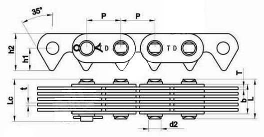 Middle Side Guide Inverted Tooth Contact Silent Chain for 03C C4-120 C4-123 C4-129 C4-132 Made in Vietnam