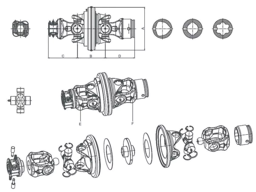 Vietnam WA Series Wide Angle PTO Shaft (CV Joint) OEM Used Steel Gear Bearing Pump Gearbox Cylinder Engine Tariff-Free Product