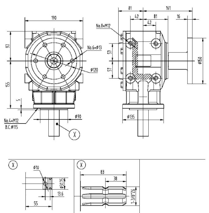 Agricultural AM311 Series Gearbox for Post Hole Digger Made in Vietnam