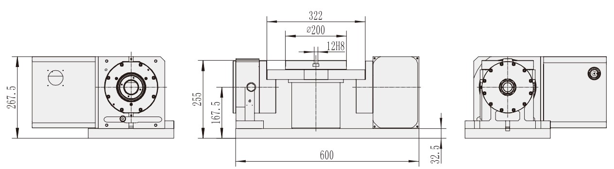 RTS-200 Machine Machining Center Parts Turntable Rotary Table for CNC Machinery Tariff-free Made in Vietnam
