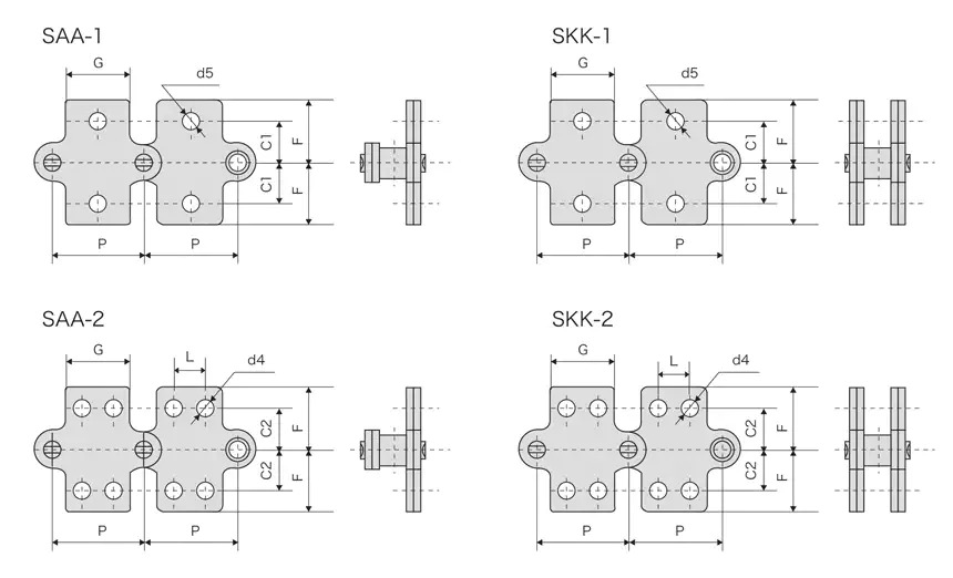 Tariff-free Transmission Stainless Steel Double Pitch Conveyor Chain With Attachments Made in Vietnam
