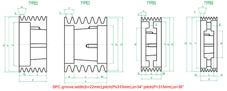 Vietnam Factory SPC Vee Belt Cast Iron Pulley With Complete Dimensions Tariff-free