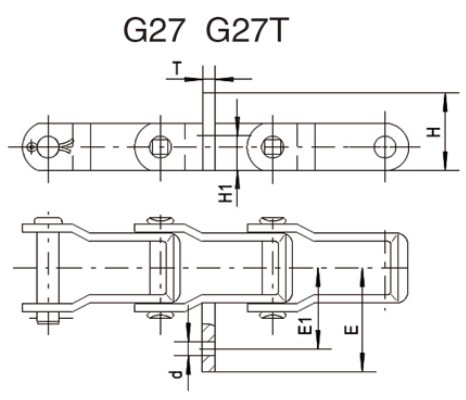 Tariff-free Agricultural Feeder Mixer Chain G27 G27T Attachment 667X 667H 667XC Steel Pintle Chains and Sprocket Made in Vietnam