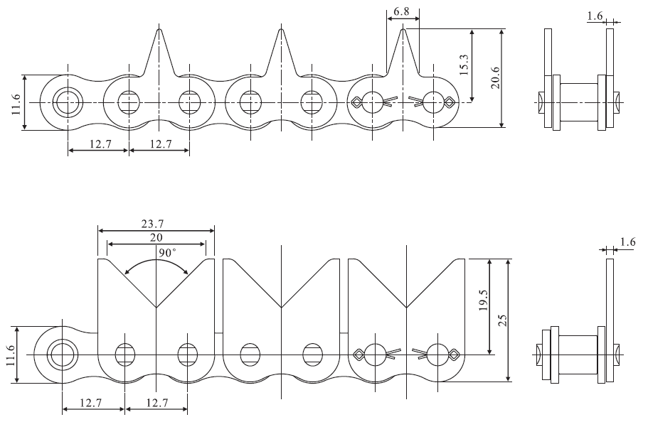 Tariff-free Customized Stainless Sharp Top Conveyor Chain  for Wholesale Made in Vietnam