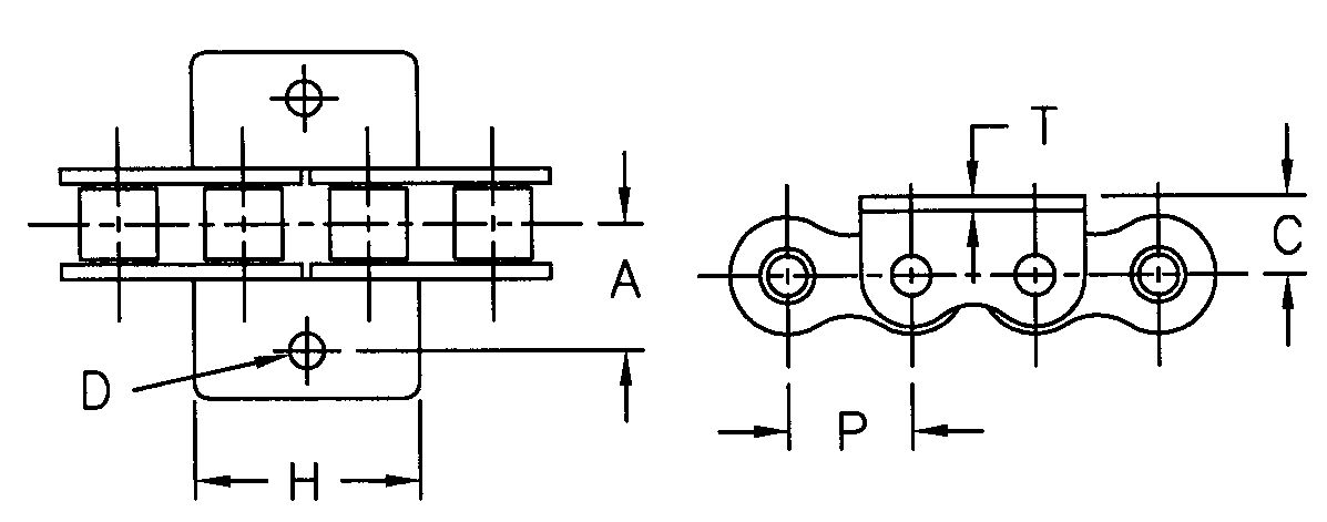 Tariff-free Ansi Standard 35* 40 50 60 80 Bent Wa-1 Wk-1 One Hole Attachment Roller Chain Made in Vietnam