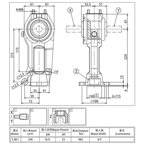 Agricultural Gearbox for Micro 90 Degree Farm Pto Right Angle Tractor Slasher Rotary Tiller Pga Feeder Mixer Earth Auger