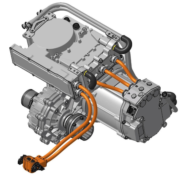 Vietnam Factory 46.75 kg 7500r/min Gear Box Electric Motor for the Rear Axle of 15KW Four-wheel Drive Vehicles