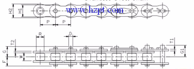 Stainless Steel Timing Double Pitch Conveyor Transmission Attachment Roller Chain Made in Vietnam