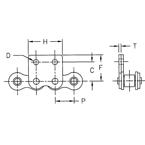 ANSI Standard Attachment Roller Chain Tariff-Free Straight Two Holes Sizes 35* 40 50 60 80 for Industry & Farm Handmade Vietnam