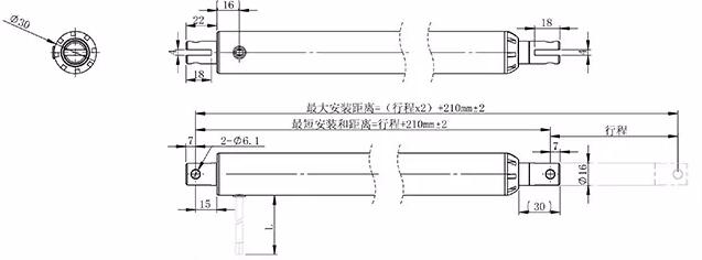 Vietnam Factory TA-01-45 Pen Type 600mm 24v 500N to 3000N Electric Push Rod Linear Actuator Tariff-free