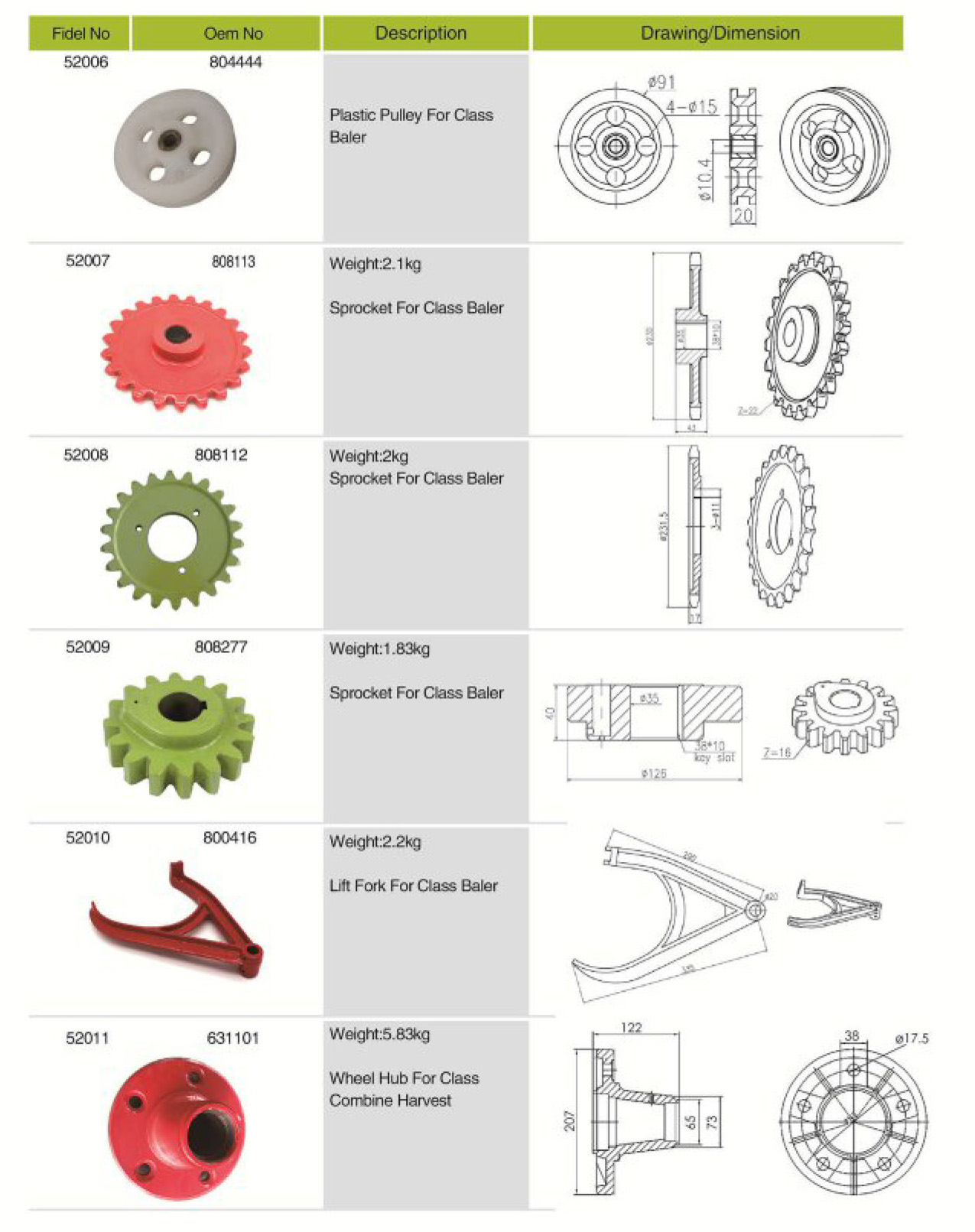808277 Agricultural Spare Parts Chain & Sprocket for Class Baler Made in Vietnam Tariff-free