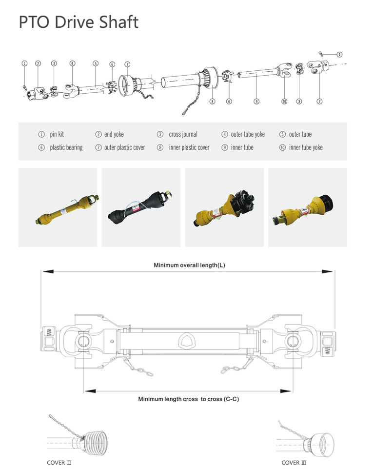 Agricultural Yoke Tractor Rotavator Pto Cardan Shaft With Spline Tariff-free Made in Vietnam