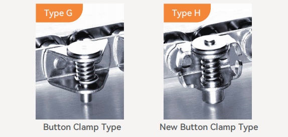 10B1GC-G Type G Stainless Steel Button Clamp Gripper Roller Chain for Form Fill Vacuum Seal Wrapping Made Transmission Chains