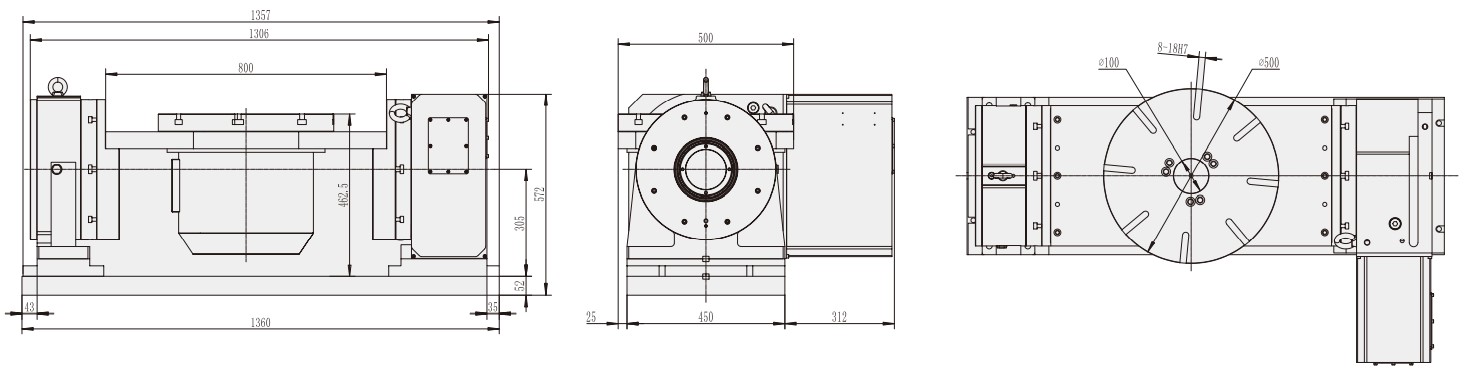 RTS-500 Machine Machining Center Parts Turntable Rotary Table for CNC Machinery Tariff-free Made in Vietnam