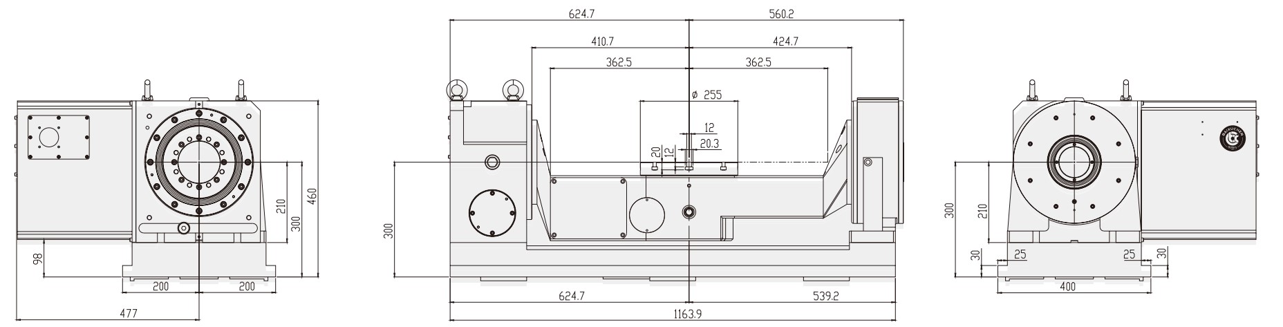 WT-SL255 Machine Machining Center Parts Turntable Rotary Table for CNC Machinery Vietnam Factory