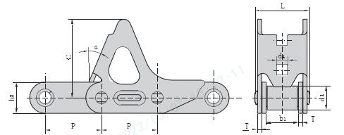 Tariff-free 55VDF1-CPEF Agricultural Steel Conveyor Roller Chains With Attachment Made in Vietnam